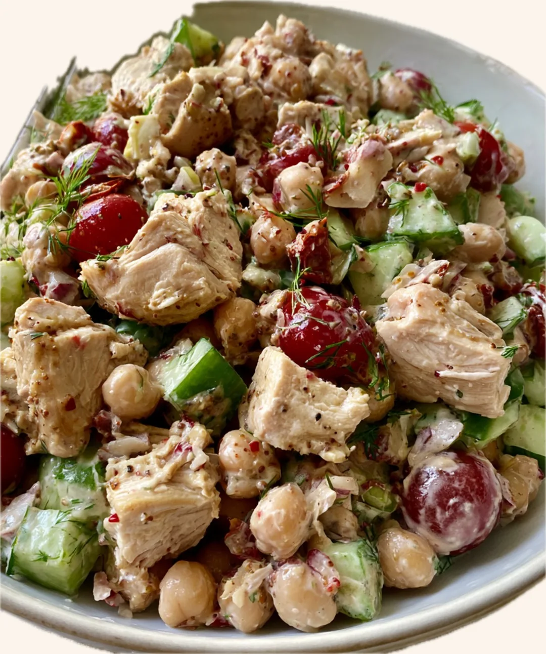 Creamy Mustard Chicken & Chickpea Salad